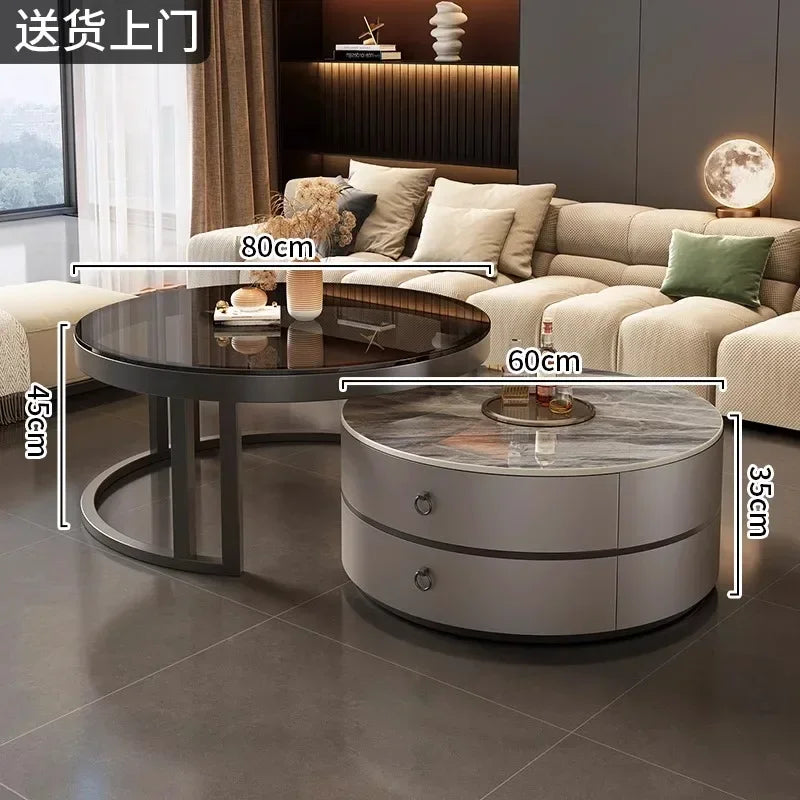 Glam Nordic Coffee Tables Round Simple Luxury Metal Coffee Tables Design Modern Muebles Para El Hogar Living Room Furniture