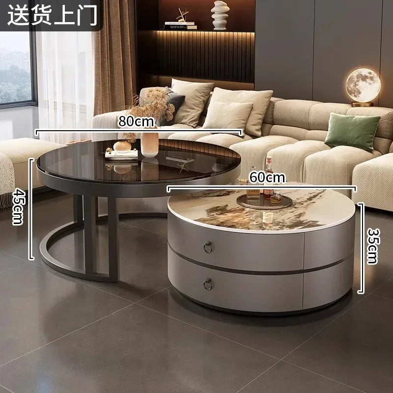 Glam Nordic Coffee Tables Round Simple Luxury Metal Coffee Tables Design Modern Muebles Para El Hogar Living Room Furniture