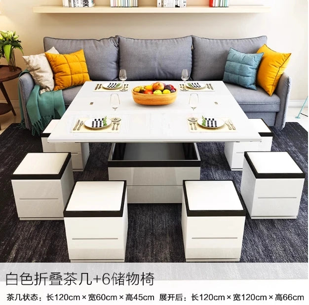 Lift up Multifunction Adjustable Convertible Dining Table Smart Coffee Table