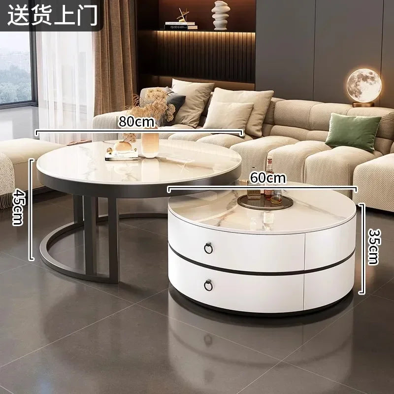 Glam Nordic Coffee Tables Round Simple Luxury Metal Coffee Tables Design Modern Muebles Para El Hogar Living Room Furniture