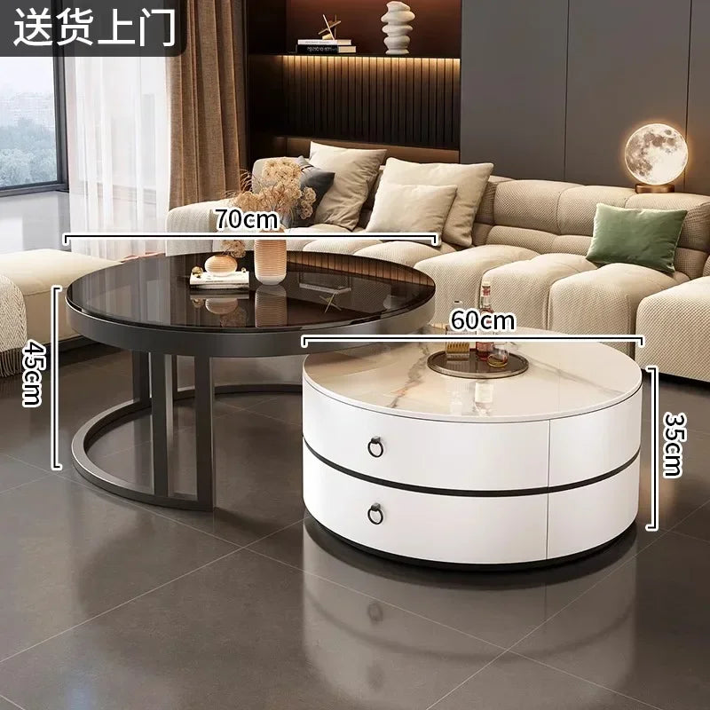 Glam Nordic Coffee Tables Round Simple Luxury Metal Coffee Tables Design Modern Muebles Para El Hogar Living Room Furniture