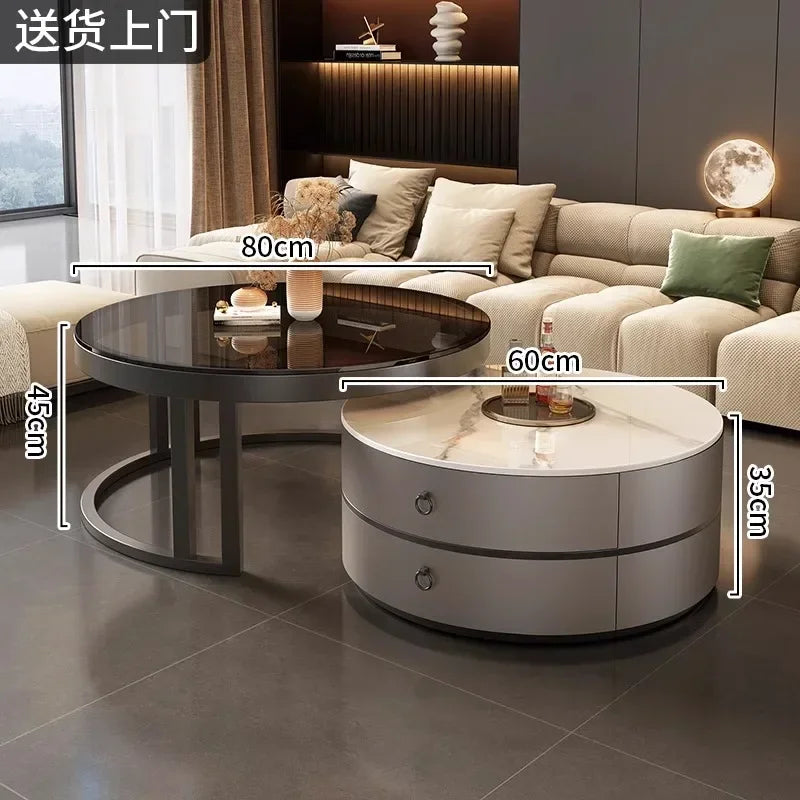 Glam Nordic Coffee Tables Round Simple Luxury Metal Coffee Tables Design Modern Muebles Para El Hogar Living Room Furniture