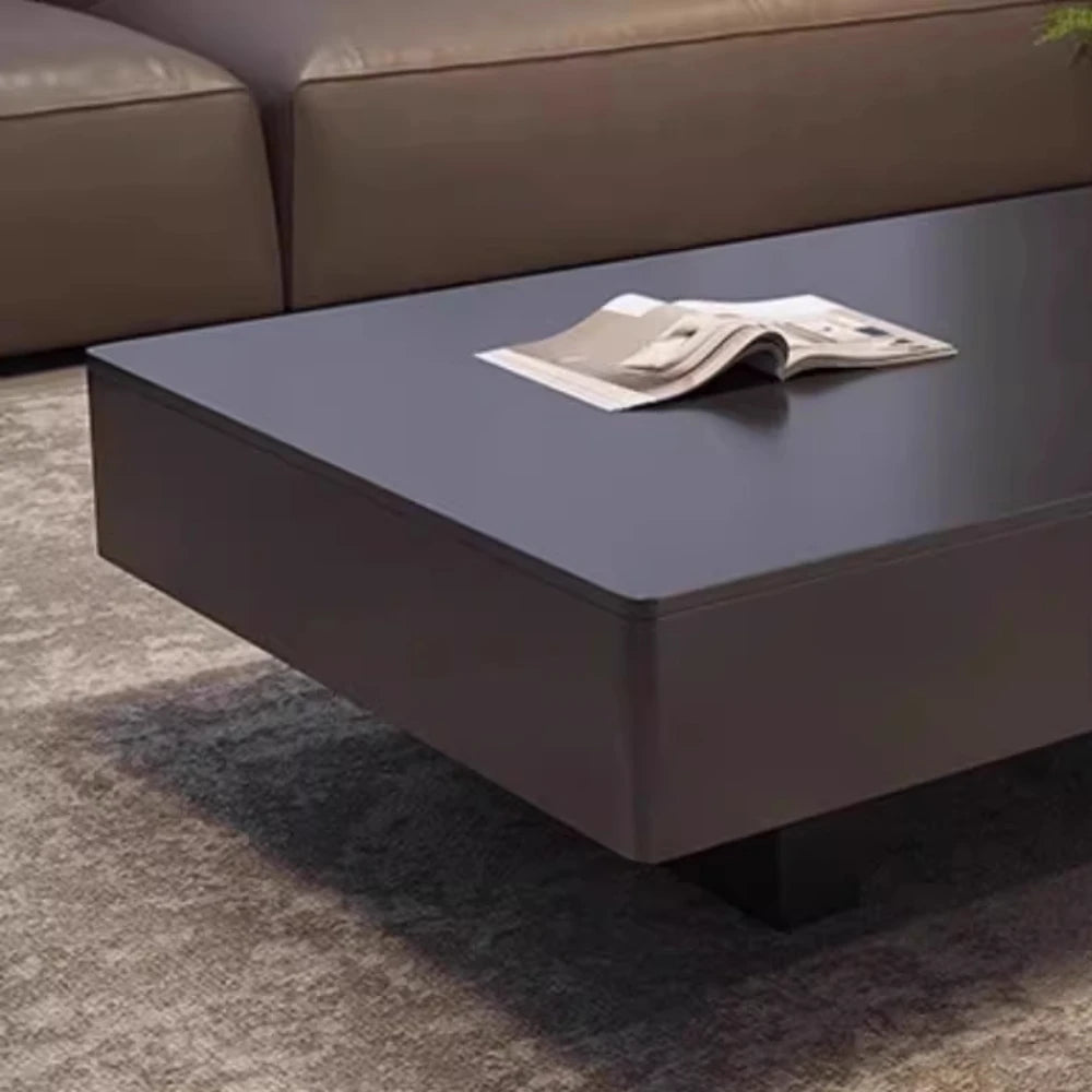 Modern Luxury Coffee Tables Storage Nordic Minimalist Marble Coffee Tables Rectangular Black Mesas De Centro Para Sala Furniture