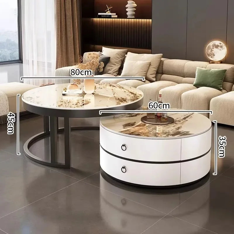 Glam Nordic Coffee Tables Round Simple Luxury Metal Coffee Tables Design Modern Muebles Para El Hogar Living Room Furniture