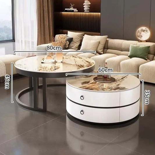 Glam Nordic Coffee Tables Round Simple Luxury Metal Coffee Tables Design Modern Muebles Para El Hogar Living Room Furniture