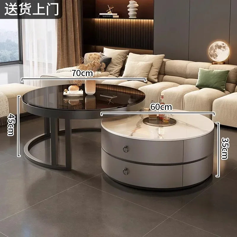 Glam Nordic Coffee Tables Round Simple Luxury Metal Coffee Tables Design Modern Muebles Para El Hogar Living Room Furniture