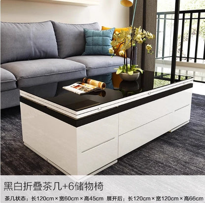 Lift up Multifunction Adjustable Convertible Dining Table Smart Coffee Table