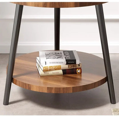 Creative Round Triangle Coffee Table Double Storage Side Table Load-Bearing Tea Bar Recessed Desktop Sofa Table