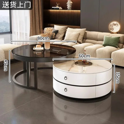 Glam Nordic Coffee Tables Round Simple Luxury Metal Coffee Tables Design Modern Muebles Para El Hogar Living Room Furniture