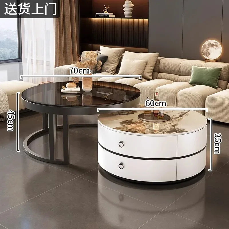 Glam Nordic Coffee Tables Round Simple Luxury Metal Coffee Tables Design Modern Muebles Para El Hogar Living Room Furniture