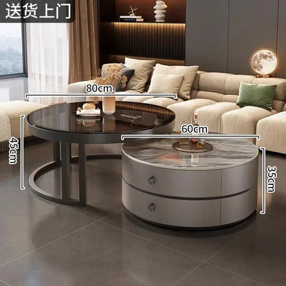 Glam Nordic Coffee Tables Round Simple Luxury Metal Coffee Tables Design Modern Muebles Para El Hogar Living Room Furniture