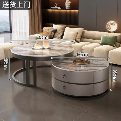 Glam Nordic Coffee Tables Round Simple Luxury Metal Coffee Tables Design Modern Muebles Para El Hogar Living Room Furniture