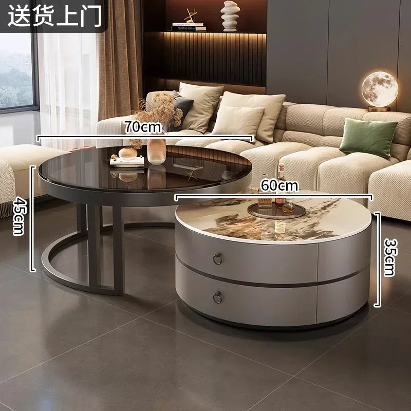 Glam Nordic Coffee Tables Round Simple Luxury Metal Coffee Tables Design Modern Muebles Para El Hogar Living Room Furniture