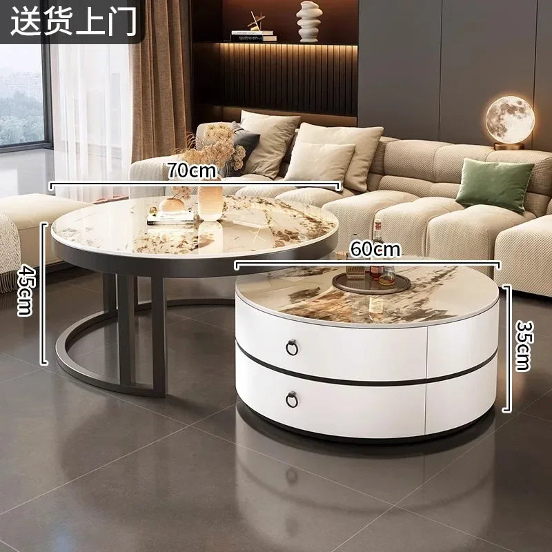 Glam Nordic Coffee Tables Round Simple Luxury Metal Coffee Tables Design Modern Muebles Para El Hogar Living Room Furniture