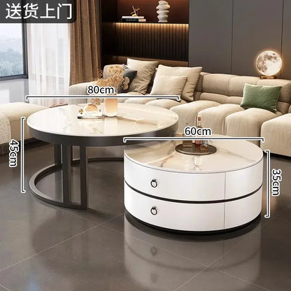 Glam Nordic Coffee Tables Round Simple Luxury Metal Coffee Tables Design Modern Muebles Para El Hogar Living Room Furniture