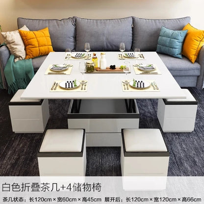 Lift up Multifunction Adjustable Convertible Dining Table Smart Coffee Table