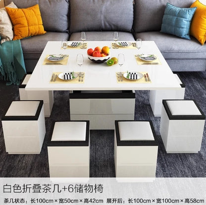 Lift up Multifunction Adjustable Convertible Dining Table Smart Coffee Table