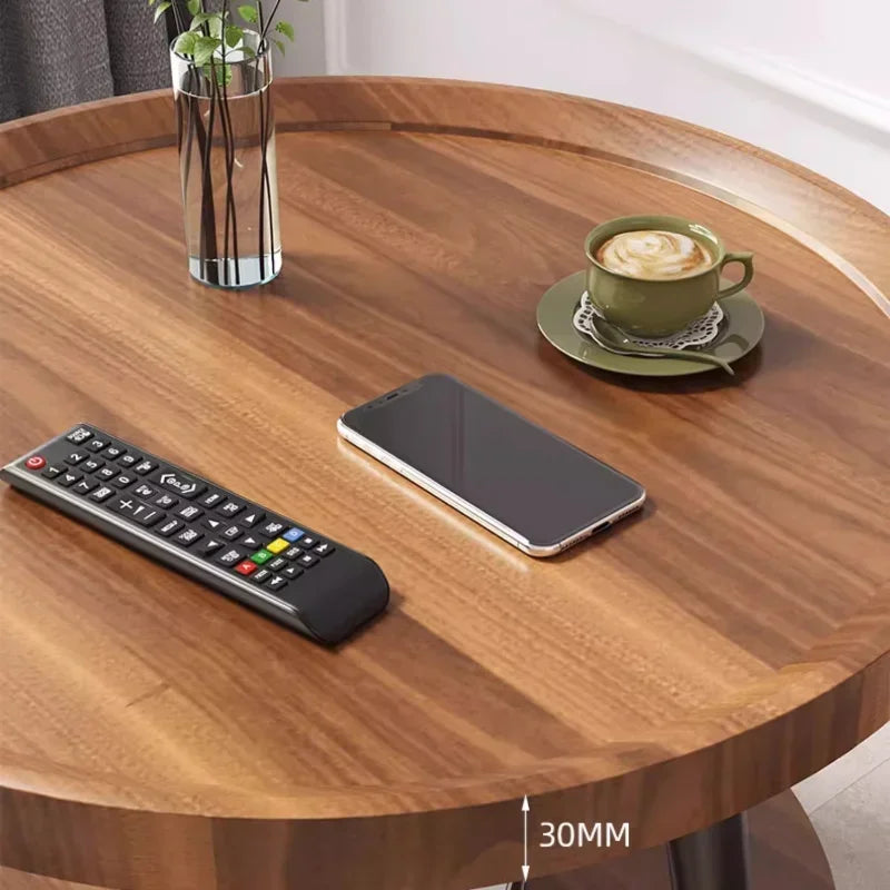 Creative Round Triangle Coffee Table Double Storage Side Table Load-Bearing Tea Bar Recessed Desktop Sofa Table