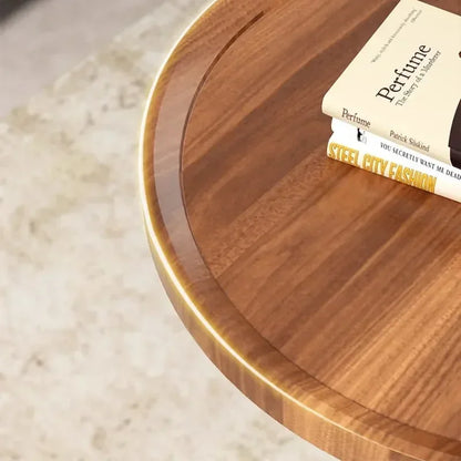 Creative Round Triangle Coffee Table Double Storage Side Table Load-Bearing Tea Bar Recessed Desktop Sofa Table
