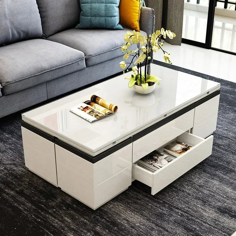 Lift up Multifunction Adjustable Convertible Dining Table Smart Coffee Table
