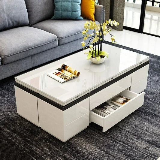 Lift up Multifunction Adjustable Convertible Dining Table Smart Coffee Table